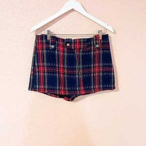 Free People plaid moto skort